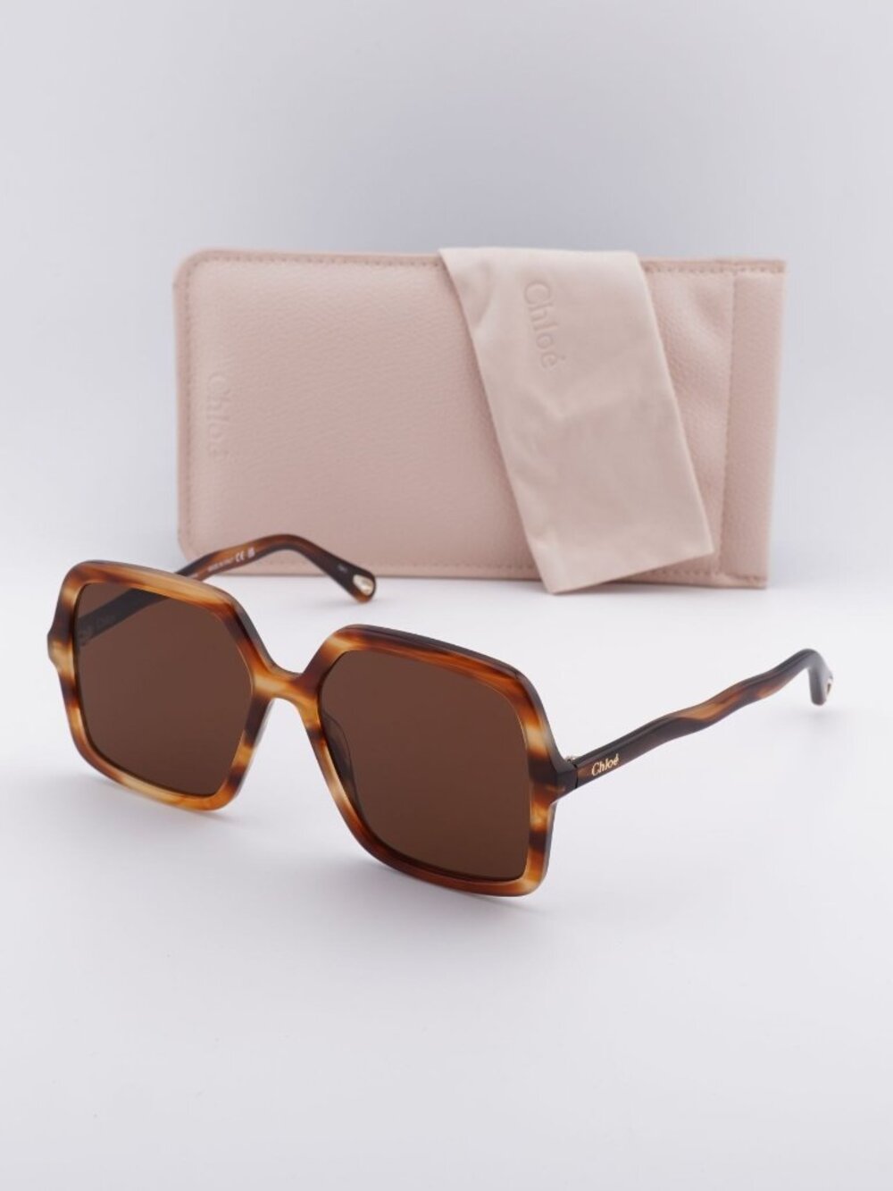 Chloe CH0086S 005 Women Square Sunglasses - Havana / Brown